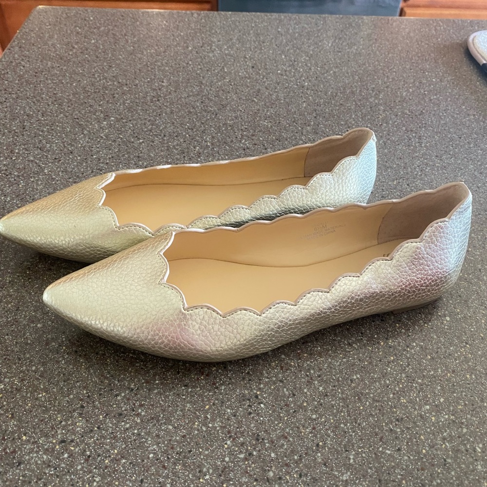 Crown & Ivy Gold-tone Ballet flats